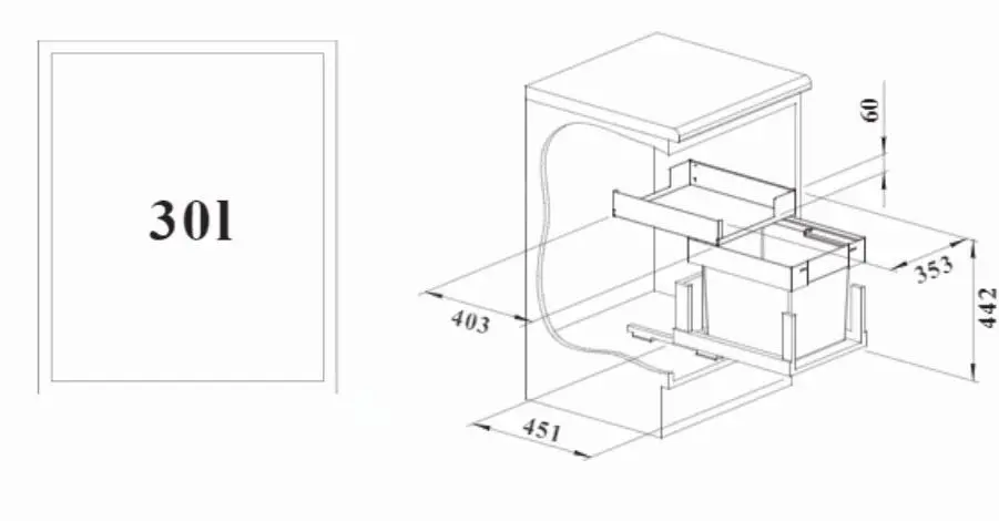 Blanco Select - Pattumiera Incorporata, Capienza 30 L 526304 2 Blanco Select - Pattumiera Incorporata, Capienza 30 L 526304 - immagine 2