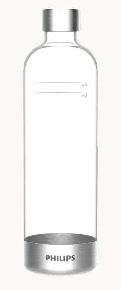 Philips GoZero - Bottiglia Per Soda Maker, 1 Litro, Plastica/acciaio Inox ADD912/10