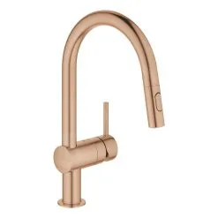 Grohe Minta - Miscelatore Da Lavello Con Doccetta Estraibile, Warm Sunset Spazzolato 32321DL2