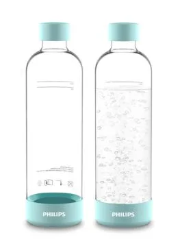 Philips GoZero - Bottiglia Per Soda Maker, 2 Pz, 1 Litro, Plastica/verde Menta ADD911MT/10