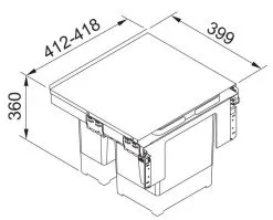 Franke Differenziatori - Cestino Rifiuti Incorporato Garbo 45-2 121.0200.692 -Vendite Accessori per Cucina 0a5b6dbb2bba660dcc04fb3c