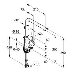 Kludi L-ine S - Miscelatore Monocomando Per Lavello, Cromato 408030575 -Vendite Accessori per Cucina 0c19d678d112aef18fe6b1cb