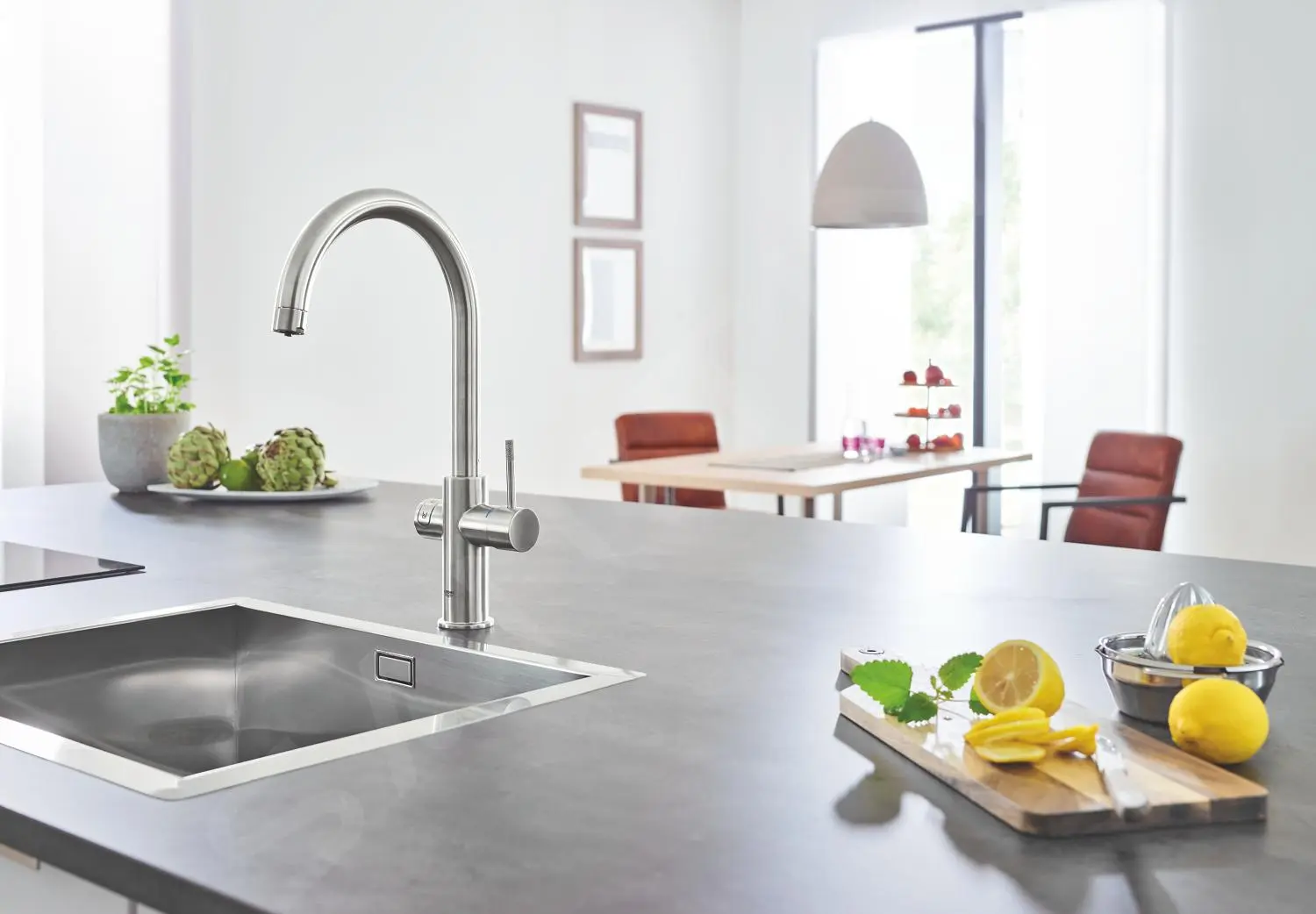 Grohe Blue Home - Miscelatore Connected Per Lavello, Con Sistema Di Filtraggio E Raffreddamento, Supersteel 31455DC1 11 Grohe Blue Home - Miscelatore Connected Per Lavello, Con Sistema Di Filtraggio E Raffreddamento, Supersteel 31455DC1 - immagine 11