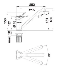Blanco Wega II - Miscelatore Da Lavello, Bianco Fine/cromo 526980 -Vendite Accessori per Cucina 17cb14178c4606ea80051bf8