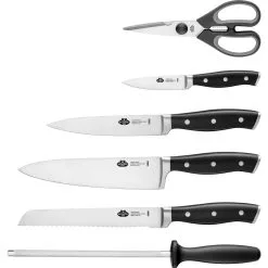 Ballarini Set Di Coltelli Con Ceppo - 7-pz., Naturale -Vendite Accessori per Cucina 187900 Nero