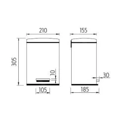Nimco Pattumiere - Pattumiera 5 L, Bianco Opaco KOS 8005-05 -Vendite Accessori per Cucina 1d18139454e271f22691213e 1
