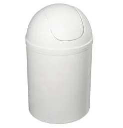 Aqualine Accessori - Pattumiera Apertura A Spinta 5 L, Plastica Bianca 20309