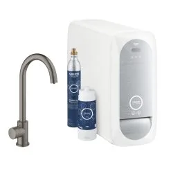 Grohe Blue Home - Rubinetto Da Lavello Mono Connected, Con Dispositivo Di Filtraggio E Refrigerazione, Hard Graphite Spazzolata 31498AL1