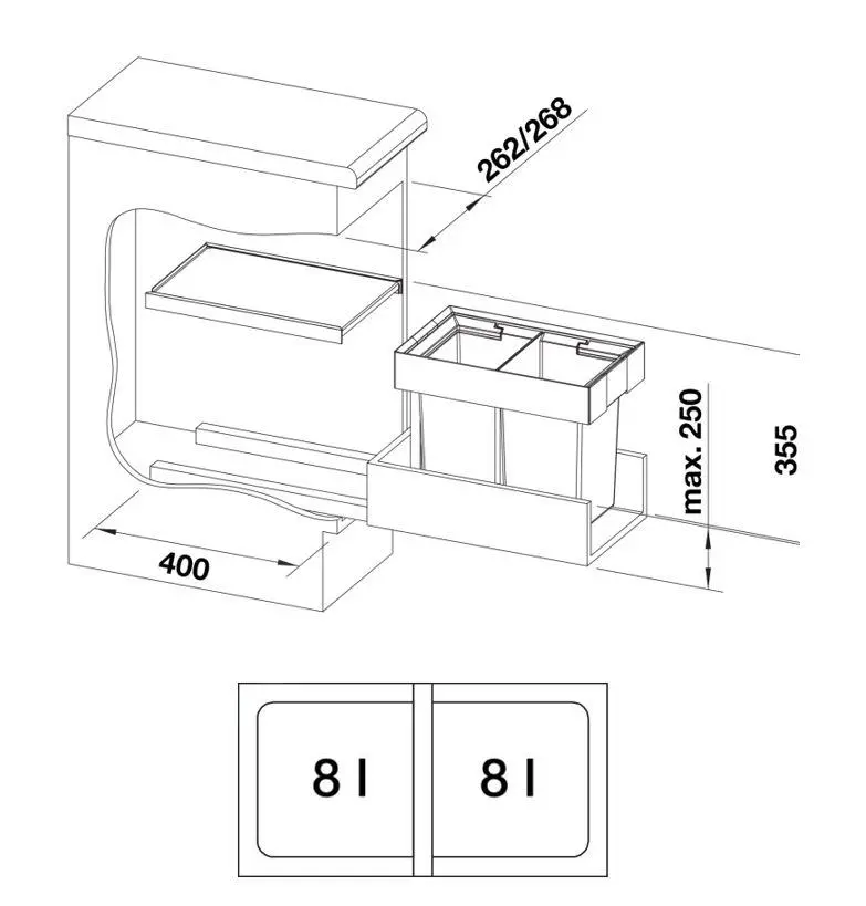 Blanco Flexon II - Pattumiera Incorporata, Differenziata, Capienza 16 L 521467 2 Blanco Flexon II - Pattumiera Incorporata, Differenziata, Capienza 16 L 521467 - immagine 2