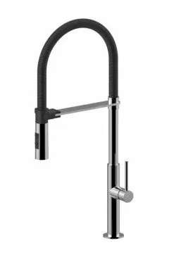 Paffoni Chef - Miscelatore Da Lavello Con Braccio Di Erogazione Flessibile, Cromo/nero Opaco CH179CRNO