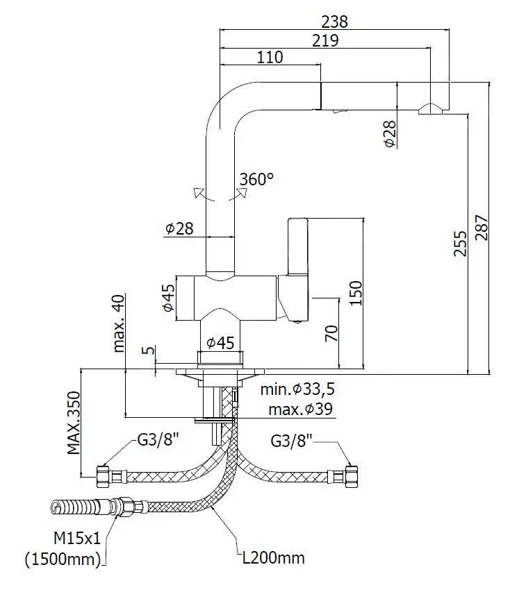 Paffoni Rock - Miscelatore Da Lavello Con Doccetta Estraibile, Acciaio Inox RO285ST 2 Paffoni Rock - Miscelatore Da Lavello Con Doccetta Estraibile, Acciaio Inox RO285ST - immagine 2