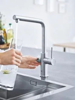 Grohe Blue Home - Miscelatore Per Lavello, Con Sistema Di Filtraggio E Raffreddamento, Supersteel 31454DC1 -Vendite Accessori per Cucina 308a5f8338bac990b72a3c84