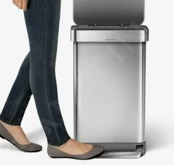 Simplehuman Pattumiere - Pattumiera Differenziata, Con Portasacchetti, 58 L, Acciaio Inox Spazzolato CW2025 -Vendite Accessori per Cucina 33221e805f133339cb61622c
