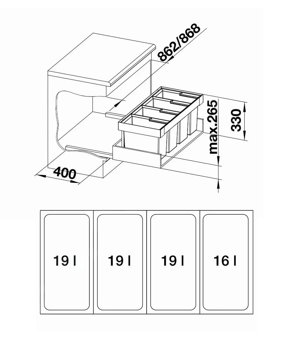 Blanco Flexon II - Pattumiera Ad Incasso, Differenziata, 73 L 521475 2 Blanco Flexon II - Pattumiera Ad Incasso, Differenziata, 73 L 521475 - immagine 2