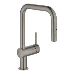 Grohe Minta - Miscelatore Da Lavello Con Doccetta Estraibile, Hard Graphite Spazzolata 32322AL2