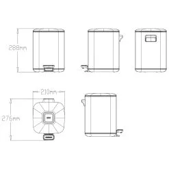 Sapho Regent - Pattumiera 6 L, Soft Close, Acciaio Inox Opaco DR501 -Vendite Accessori per Cucina 36678b904dc06aa611556e42