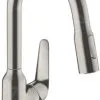 Hansgrohe Focus M42 - Miscelatore Da Lavello M4216-H180 Con Doccetta Estraibile, SBOX, Simil Inox 71821800