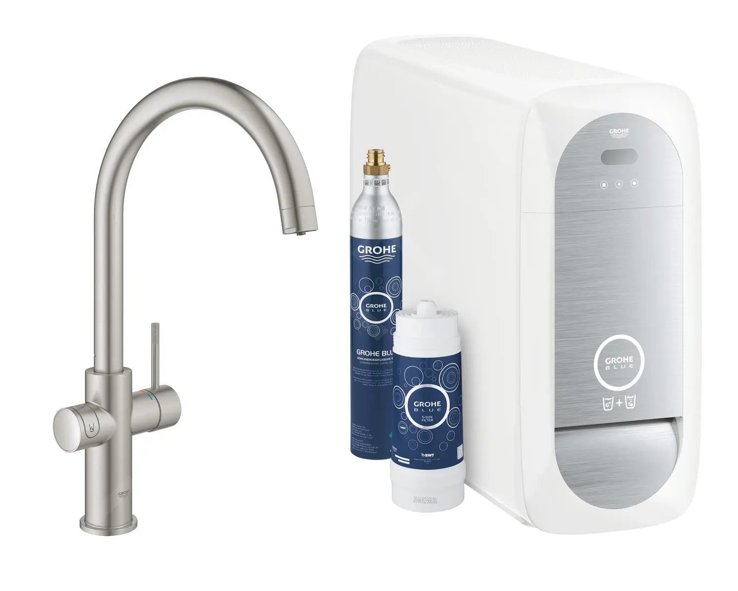 Grohe Blue Home - Miscelatore Connected Per Lavello, Con Sistema Di Filtraggio E Raffreddamento, Supersteel 31455DC1 1 Grohe Blue Home - Miscelatore Connected Per Lavello, Con Sistema Di Filtraggio E Raffreddamento, Supersteel 31455DC1