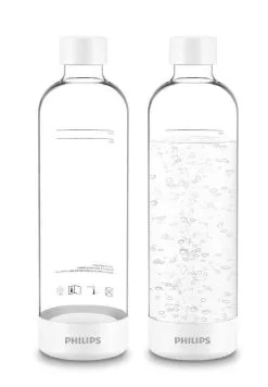 Philips GoZero - Bottiglia Per Soda Maker, 2 Pz, 1 Litro, Plastica/bianco ADD911WH/10