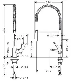 Hansgrohe Cento - Miscelatore Da Lavello XXL, Semi-Pro Con Braccio Di Erogazione Flessibile, EcoSmart, Cromo 14806000 -Vendite Accessori per Cucina 3d28a9d12dbd118bfacccd77