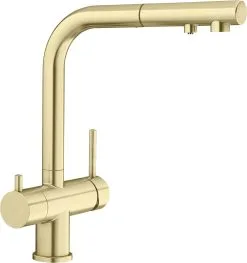 Blanco Fontas S II - Miscelatore Da Lavello Con Bocca Di Erogazione Estraibile E Funzione Di Filtraggio, Color Oro Satinato 526694