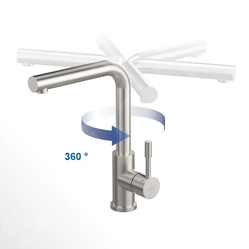 Villeroy & Boch Modern Steel - Miscelatore Da Lavello, Acciaio Inox 966801LC 4 Villeroy & Boch Modern Steel - Miscelatore Da Lavello, Acciaio Inox 966801LC - immagine 4