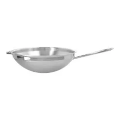 Demeyere Wok Fondo Piatto - 36 Cm, 18/10 Acciaio Inossidabile