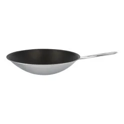 Demeyere Wok Fondo Tondo - 36 Cm, 18/10 Acciaio Inossidabile, Duraslide
