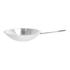Demeyere Wok Fondo Tondo - 36 Cm, 18/10 Acciaio Inossidabile