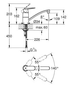 Grohe Eurosmart Cosmopolitan - Miscelatore Monocomando Per Lavello, Cromato 32842000 -Vendite Accessori per Cucina 40e459ceea641ad4dc116fd7