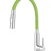 Novaservis Ferro - Miscelatore Da Lavello Con Braccio Di Erogazione Flessibile, 2 Getti, Verde/cromo 70730,0Z