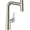 Hansgrohe M71 - Miscelatore Da Lavello Metris Select Con Doccetta Estraibile, Simil Inox 73822800