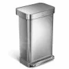 Simplehuman Pattumiere - Pattumiera Con Portasacchetti, 45 L, Acciaio Inox Spazzolato CW2024