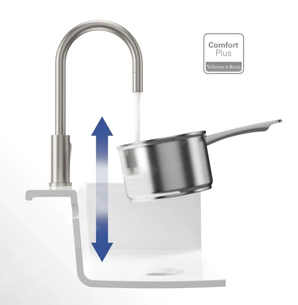 Villeroy & Boch Umbrella - Miscelatore Da Lavello Con Bocca Di Erogazione Estraibile, Acciaio Inox Lucido 925400LE 5 Villeroy & Boch Umbrella - Miscelatore Da Lavello Con Bocca Di Erogazione Estraibile, Acciaio Inox Lucido 925400LE - immagine 5