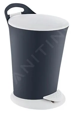 Aqualine Accessori - Pattumiera Pedal 6 L, Antracite/bianco TRN-079-04