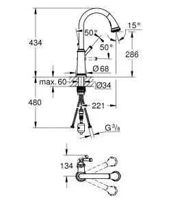 Grohe Gloucester - Miscelatore Da Lavello Con Doccetta Estraibile, Cromo 30422000 -Vendite Accessori per Cucina 5785c7867b342d05eeb8f478