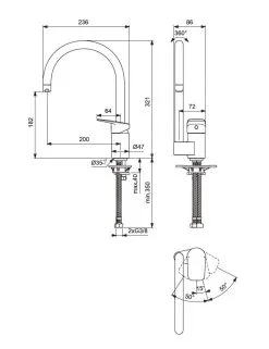 Ideal Standard CeraPlan - Miscelatore Da Lavello, Cromo BD339AA -Vendite Accessori per Cucina 5b500478b9478c009cacf719
