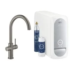 Grohe Blue Home - Miscelatore Da Lavello Con Dispositivo Di Filtraggio E Refrigerazione, Hard Graphite Spazzolata 31455AL1