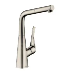 Hansgrohe Metris New - Miscelatore Monocomando 320 Per Cucina, Con Erogatore Estraibile, Simil Inox 14821800