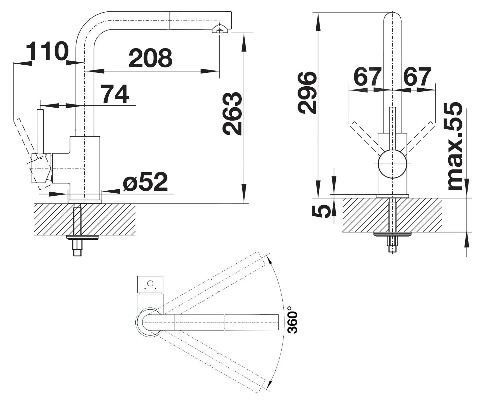Blanco Mila S - Miscelatore Da Lavello Con Bocca Di Erogazione Estraibile, Nero Opaco 526660 2 Blanco Mila S - Miscelatore Da Lavello Con Bocca Di Erogazione Estraibile, Nero Opaco 526660 - immagine 2