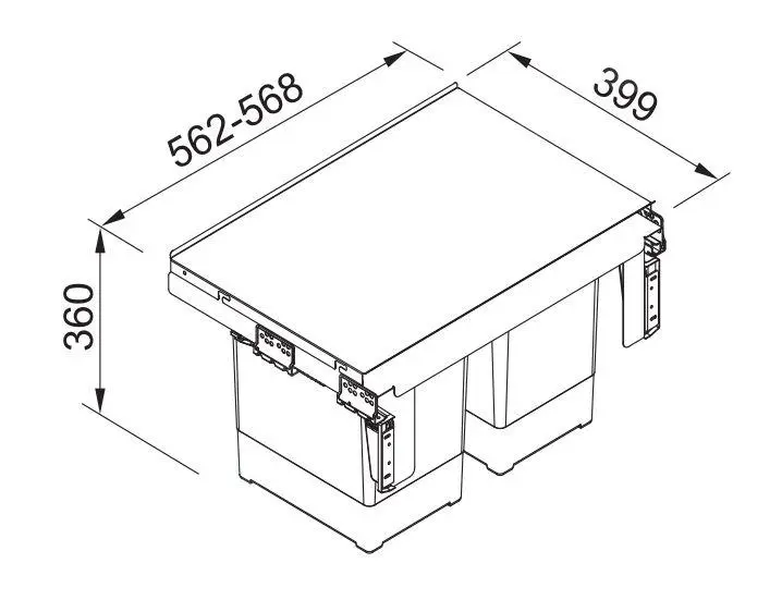 Franke Differenziatori - Cestino Portarifiuti Incorporato Garbo 60-2 121.0284.027 2 Franke Differenziatori - Cestino Portarifiuti Incorporato Garbo 60-2 121.0284.027 - immagine 2