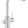 Grohe Blue Pure - Miscelatore Da Lavello Minta Con Funzione Di Filtraggio E Bocca Di Erogazione Estraibile, Supersteel 30601DC0