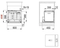Franke Differenziatori - Cestino Portarifiuti Incorporato Composta 350-60 121.0307.526 -Vendite Accessori per Cucina 6f9cf903899d858e309b2f82