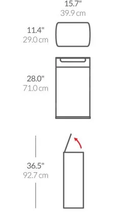 Simplehuman Pattumiere - Pattumiera 40 L, Touch-bar, Acciaio Inox Spazzolato CW2014 -Vendite Accessori per Cucina 7002ef5c61f23393f9f0713f