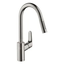 Hansgrohe Focus M41 - Miscelatore Da Lavello M4116-H240 Con Doccetta Estraibile, SBOX, Simil Inox 73880800