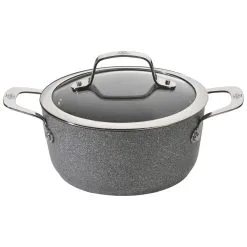 Ballarini Casseruola Con Coperchio - 24 Cm, Alluminio, Granitium Titanium Extreme