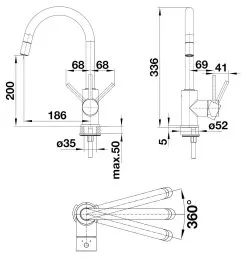 Blanco Mida S - Miscelatore Da Lavello Con Bocca Di Erogazione Estraibile, Nero Opaco 526653 -Vendite Accessori per Cucina 76a35cc50589303209dc2060
