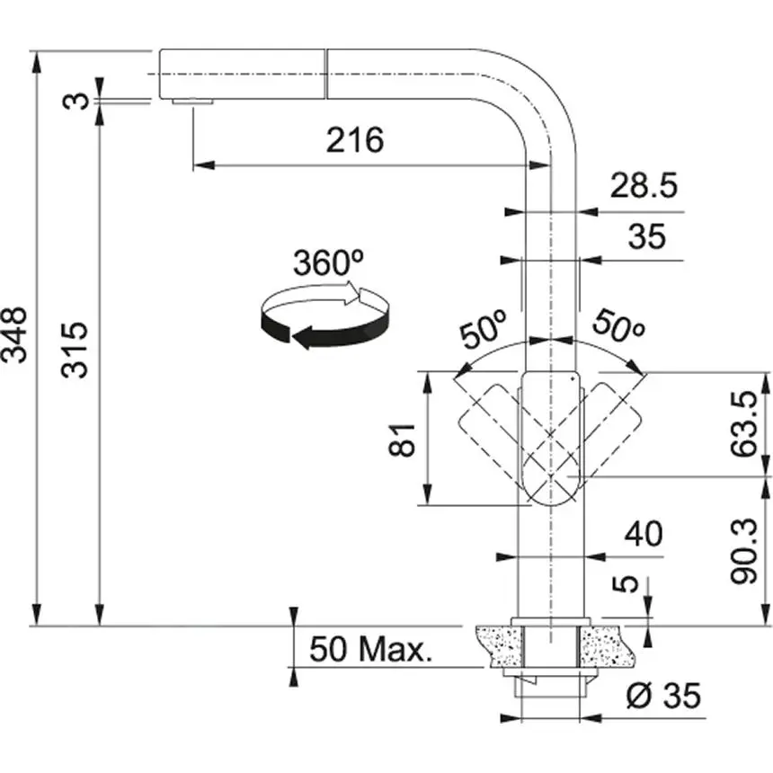 Franke Mythos - Miscelatore Da Lavello FC 7853 Con Bocca Di Erogazione Estraibile, Acciaio Inox 115.0547.853 2 Franke Mythos - Miscelatore Da Lavello FC 7853 Con Bocca Di Erogazione Estraibile, Acciaio Inox 115.0547.853 - immagine 2