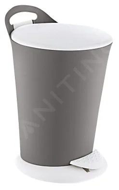 Aqualine Accessori - Pattumiera Pedal 6 L, Terra/bianco TRN-079-05