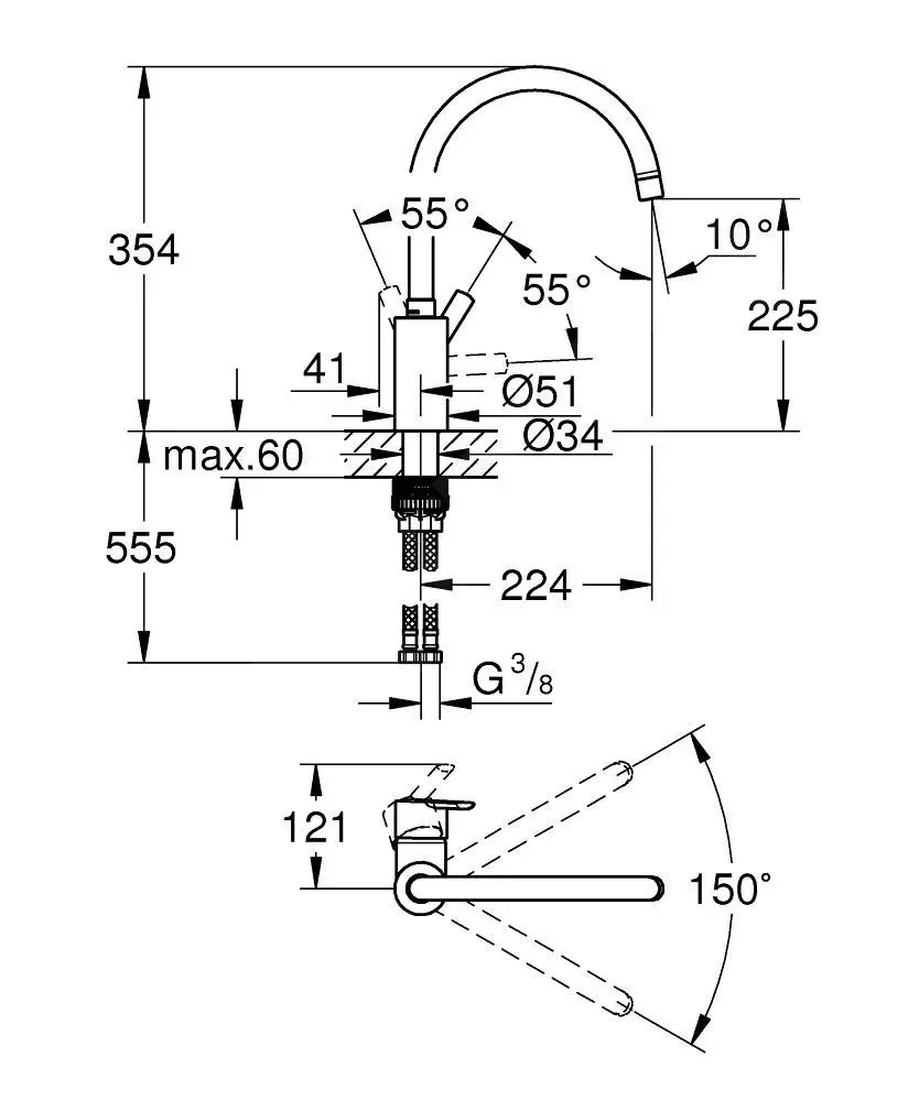 Grohe Feel - Miscelatore Da Lavello, Cromo 32670002 2 Grohe Feel - Miscelatore Da Lavello, Cromo 32670002 - immagine 2